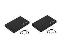 Reinscer Lot de 2 boîtiers de disque dur USB 2,5 mm SATA vers USB 2.0 avec boîtier de disque dur externe et câble USB