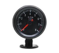 Reinscer Lot de 2 compte-tours de voiture 52 mm, 0-8000 min, boîtier analogique noir pour 1-8 cylindres, voiture à essence