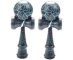 Reinscer Lot de 2 d'extérieur Kendama - Pour enfants et adultes - Pour sports extérieurs - Design coloré - Noir et bleu