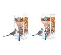 Reinscer Lot de 2 mangeoires pour oiseaux - Transparent - Pour perruches