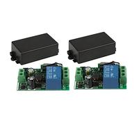 Reinscer Lot de 2 mini interrupteurs à distance universels 433 MHz AC 220 V 1 canal Mini relais sans fil Module récepteur