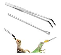 Reinscer Lot de 2 pinces d'alimentation en acier inoxydable pour aquarium, dragon, outil d'alimentation pour terrarium