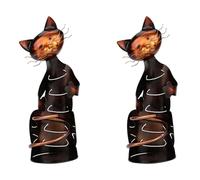 Reinscer Lot de 2 porte-bouteilles de vin en forme de chat - En métal - Décoratif - Sculpture