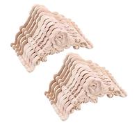 Reinscer Lot de 20 autocollants floraux sculptés en forme de coin, décoration de cadre, figurines en bois, cabinet décoratif