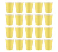 Reinscer Lot de 20 gobelets en carton (9 onces) - Couleur - Vaisselle de fête d'anniversaire (jaune)
