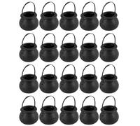 Reinscer Lot de 20 mini bouilloires à eau avec support pour chaudière avec motif de sorcière et de squelette pour Halloween