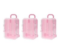 Reinscer Lot de 3 mini valises de voyage à roulettes roses - Boîte à chocolats - Pour mariage - Chariot - Jouet - Petite boîte de rangement