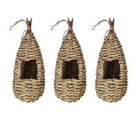 Reinscer Lot de 3 nichoirs de jardin pour oiseaux - Hirondelles - Nid d'herbe tissé à la main - Pour l'extérieur