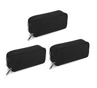 Reinscer Lot de 3 trousses à crayons avec grande capacité Oxford - Sac de rangement pour marqueurs - Trousse simple pour l'école et le bureau - Organiseur noir, Noir