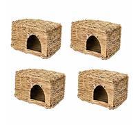 Reinscer Lot de 4 à gazon naturel tissés à la main pour lapin, cochon, chillas, furet, maison