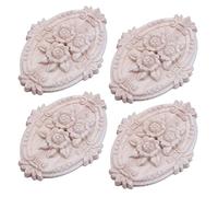 Reinscer Lot de 4 appliques décoratives rétro pour porte d'armoire et de meubles (13 x 9 cm)