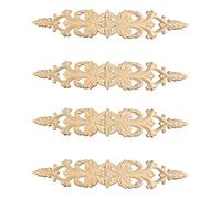 Reinscer Lot de 4 autocollants sculptés de 33 cm x 6 cm - Bandes d'angle - Long cadre creux - Pour meubles - Sculpture sur bois