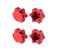 Reinscer Lot de 4 cache-moyeux de roue en aluminium anti-couverture 17 mm écrou hexagonal pour voiture RC 1/8, rouge