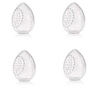 Reinscer Lot de 4 en éponge respirants pour cosmétiques - Support de protection en plastique - Boîte de rangement - Transparent