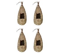 Reinscer Lot de 4 nichoirs de jardin pour oiseaux - Hirondelles - Nid d'herbe - Tissés à la main - Pour l'extérieur