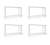 Reinscer Lot de 4 supports en plastique transparent pour tubes à essai à 6 trous - Pour tubes à essai - Étagère - Équipement de laboratoire - 16,7 x 8 x 3 cm