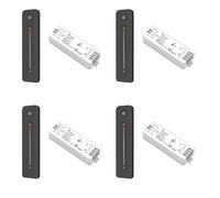 Reinscer Lot de 4 variateurs LED 12 V 5 V 24 V 36 V 8 A PWM - Interrupteur sans fil avec 2,4 G de luminosité - Télécommande pour bandes LED unies