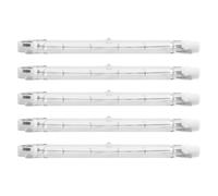 Reinscer Lot de 5 ampoules halogènes linéaires R7S 118 mm 300 W 230 V R7S à intensité variable pour travaux de construction, éclairage de paysage