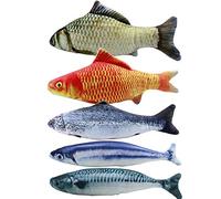 Reinscer Lot de 5 de pêche à la menthe pour chat de 20 cm - Jouet pour chat - Jouet pour chat - Poisson - Coussin pour chat - Jouet de menthe