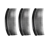 Reinscer Lot de 6 peignes à cheveux en plastique noir 24 dents pour femme/fille