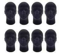 Reinscer Lot de 8 mannequins en mousse - Tête de mannequin articulée - Modèle perou - Présentoir noir