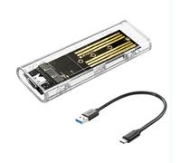 Reinscer M2 Boîtier SSD M.2 NVME Boîtier SSD Portable USB3.1 Type-C SSD Boîtier de disque dur transparent 5 Gbit/s pour PC