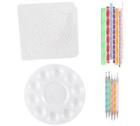 Reinscer Mandala Dotting Stencil Tools de Peinture sur Stylet à Bille de Pointage Comprennent Un Pochoir, Un Plateau de Peinture (17 Paquet)