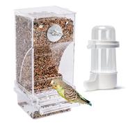 Reinscer Mangeoire pour oiseaux en cage avec mangeoire automatique pour perroquet, distributeur d'eau inclus.
