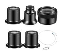 Reinscer Outil de loupe de bijoutier, loupe monoculaire portable 5X, 10X, 15X, 20X, 30X pour lentille loupe oculaire