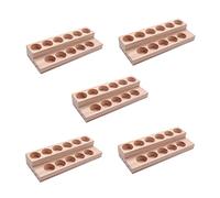 Reinscer Plateau d' 5 x 11 trous Présentoir de présentation naturel fait à la main pour bouteilles de 5 à 15 ml