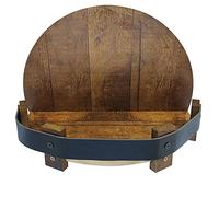 Reinscer Présentoir pour bouteilles de liqueur fait à la main, une étagère murale pour fût de whisky, étagère à vin ronde vintage, présentoir à whisky