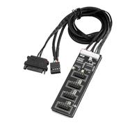 Reinscer Répartiteur USB 2.0 à 9 broches avec câble d'alimentation , hub USB interne pour processeur, lumière RVB, imprimante
