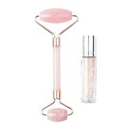 Reinscer Rouleau de jade de quartz avec bouteille élégante pour le , le cou, le corps, les muscles, le soulagement des rides