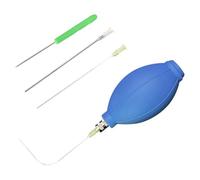 Reinscer Souffleur à œufs simple, outils pour vider les œufs, pompe à œufs et foret avec un trou, accessoires pour la fabrication d'œufs de Pâques, kit de décoration d'œufs ukrainien, bleu