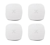 Reinscer Tuya ZigBee MmWave Lot de 4 capteurs de présence pour personnes avec détection radar à micro-ondes luminance, détecteur de mouvement PIR, support mural