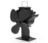Reinscer Ventilateur de poêle à bois alimenté par la chaleur - 4 pales - Ventilateur de cheminée pour poêles à bois/cheminées - Répartit l'air chaud dans