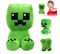 Reioanaok Anime Cartoon Poupée, 26 cm Cree-per Mine-Craft Peluche, Jouets en Peluche, Miner Cree-per, pour Fans du Jeu Vidéo et Enfants dès 3 Ans