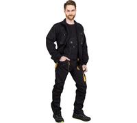REIS FORECO-B Pantalon de travail à bretelles pour homme | Pantalon de sécurité | Cargo | Pantalon de travail | Salopette | Salopette de travail | Noir-Jaune | Taille : 60
