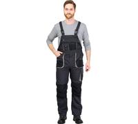 REIS FORECO-B Pantalon de travail à bretelles pour homme | Pantalon de sécurité | Cargo | Pantalon de travail | Salopette de travail | Salopettes | Gris-Noir-Gris clair | Taille : 50