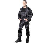 REIS FORECO-B Salopette Salopette de Travail, Longueur Réglable, Plusieurs Poches, Poches Genouillères, Testé Standard 100 par OEKO-TEX Couleur : Camouflage, Taille : 60