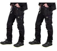 REIS FORECO-T BJS46 Pantalon de Travail pour Homme, Protecteur, Anti-Coupure, Cargo, 80% Polyester 20% Coton, Noir Gris Clair, Taille 52 (Lot de 2)