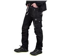 REIS FORECO-T BJS46 Pantalon de Travail pour Homme, Protecteur, Anti-coupure, Cargo, 80% Polyester 20% Coton, Noir Gris Clair, Taille 46