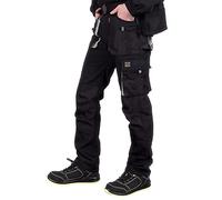 REIS FORECO-T BJS46 Pantalon de Travail pour Homme, Protecteur, Anti-coupure, Cargo, 80% Polyester 20% Coton, Noir Gris Clair, Taille 50