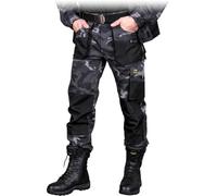 REIS FORECO-T MOB46 Pantalon de Travail pour Homme, Protecteur, Anti-coupure, Cargo, 80% Polyester 20% Coton, Camouflage Noir, Taille 48