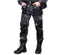 REIS FORECO-T MOB46 Pantalon de Travail pour Homme, Protecteur, Anti-coupure, Cargo, 80% Polyester 20% Coton, Camouflage Noir, Taille 48