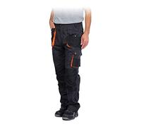 REIS FORECO-T SBP46 Pantalon de Travail pour Homme, Protecteur, Anti-coupure, Cargo, 80% Polyester 20% Coton, Acier-Noir-Orange, Taille 58