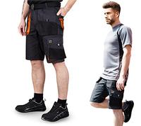 REIS - FORECO-TS BJS - Short de Travail et de Sécurité pour Homme, Short de Jardin, Acier Noir/Orange, Taille L