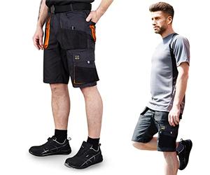 REIS - FORECO-TS BJS - Short de Travail et de Sécurité pour Homme, Short de Jardin, Acier Noir/Orange, Taille M