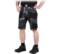 REIS FORECO-TS BJS Short de Travail pour Homme - Short Cargo - Short de sécurité - Short de Jardin - Camouflage Noir - Taille XL