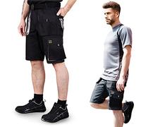 REIS - FORECO-TS BJS - Short de Travail pour Homme, Short Cargo, Short de sécurité, Short de Jardin, Noir/Gris Clair, Taille : 2XL